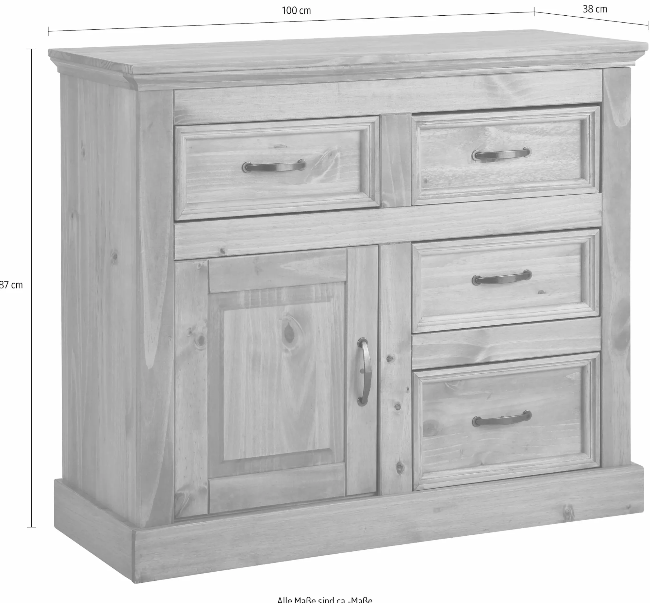 Side- & Highboards|Home affaire Sideboard grau/gebeizt