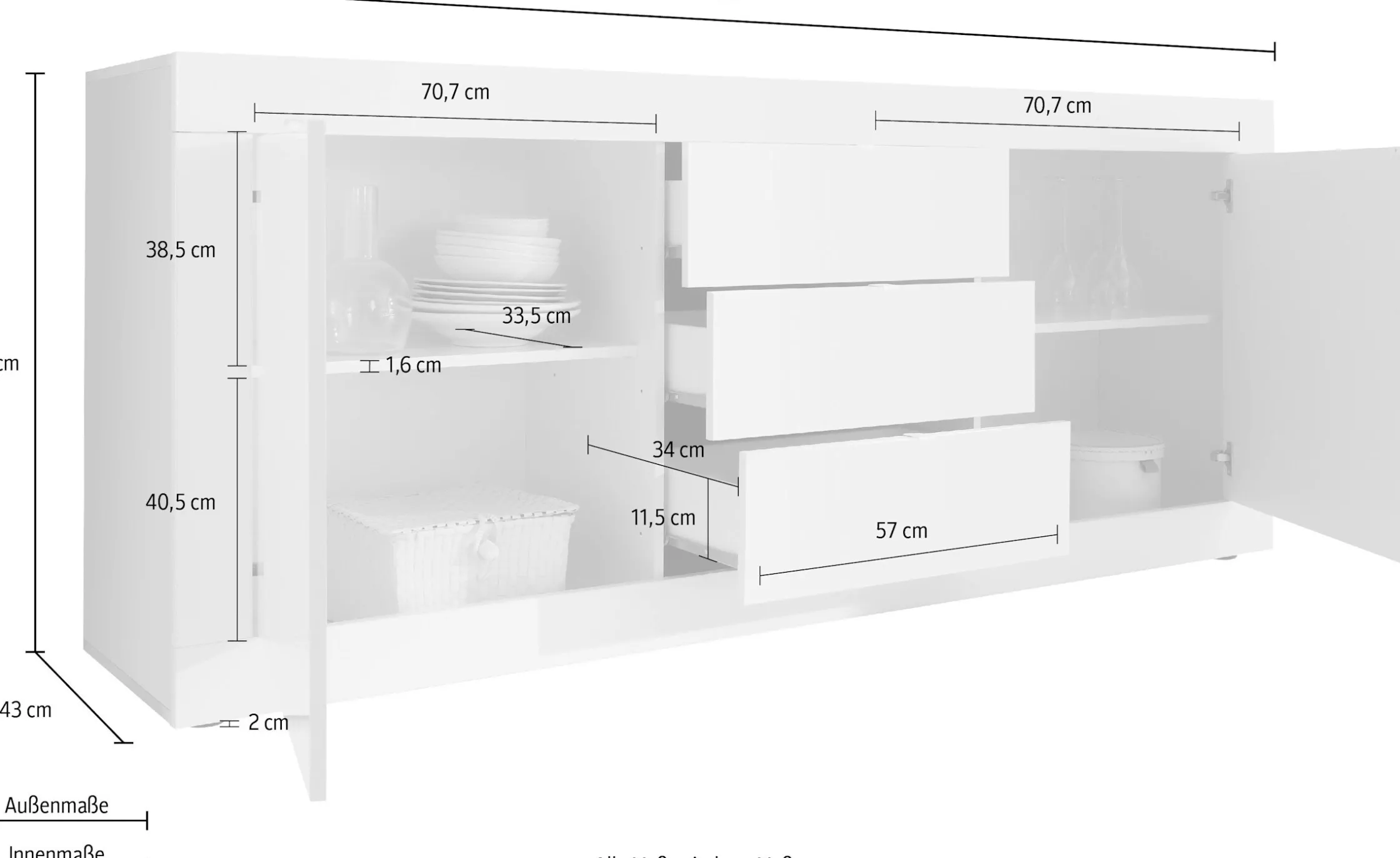 Side- & Highboards|INOSIGN Sideboard schwarzmatt/pero