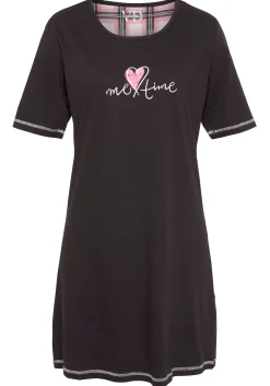 Nachtwäsche|Vivance Dreams Sleepshirt schwarz,schwarz-weißkariert,rosa,rosa-schwarzkariert