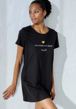 Nachtwäsche|Vivance Dreams Sleepshirt schwarz