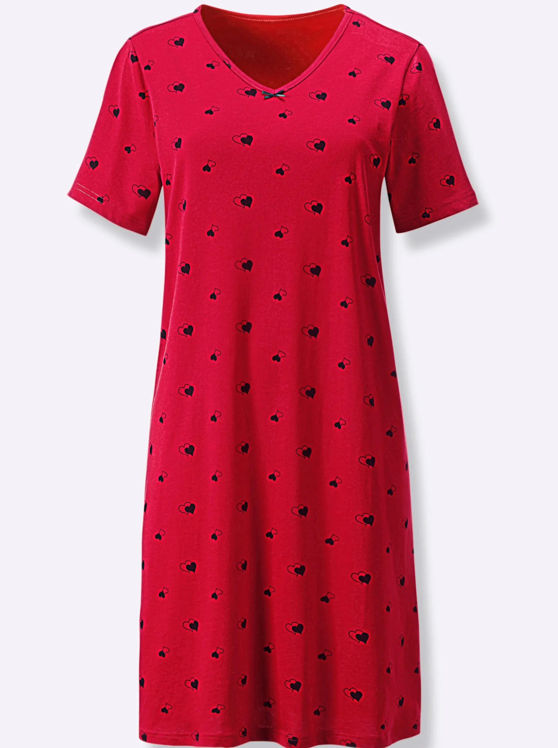Nachtwäsche|wäschepur Sleepshirts rot+schwarz