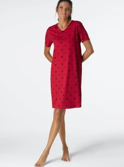 Nachtwäsche|wäschepur Sleepshirts rot+schwarz