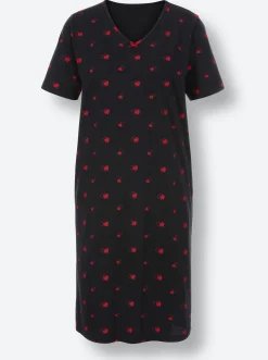 Nachtwäsche|wäschepur Sleepshirts rot+schwarz