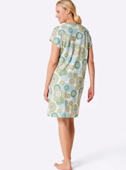 Nachtwäsche|wäschepur Sleepshirts salbei+ecru-salbei-bedruckt