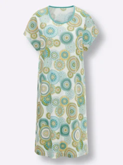 Nachtwäsche|wäschepur Sleepshirts salbei+ecru-salbei-bedruckt