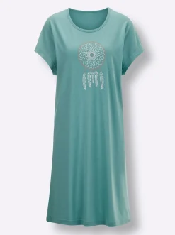 Nachtwäsche|wäschepur Sleepshirts salbei+ecru-salbei-bedruckt