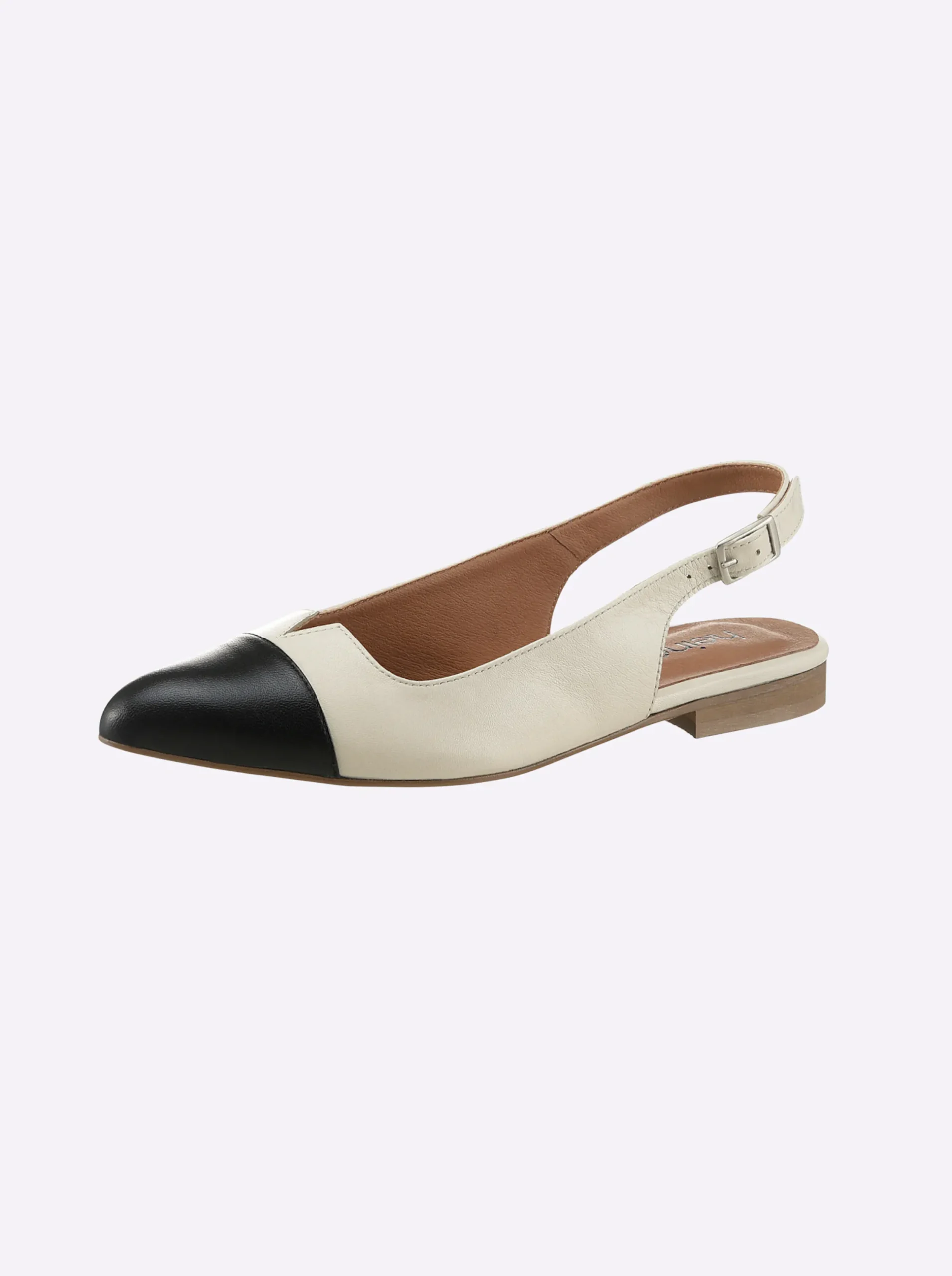 Ballerinas|heine Slingballerina champagner-schwarz