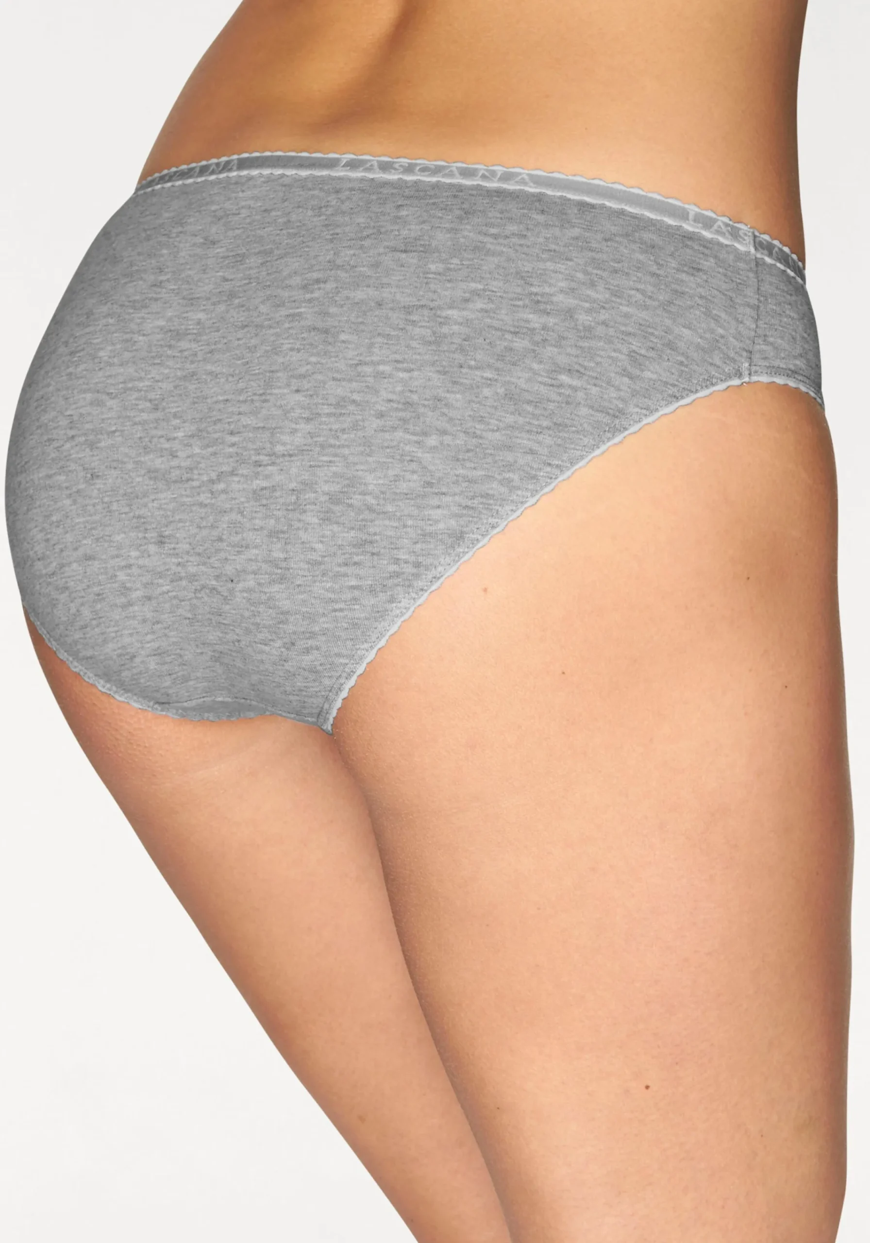 Unterhosen|LASCANA Slip grau-meliert,creme