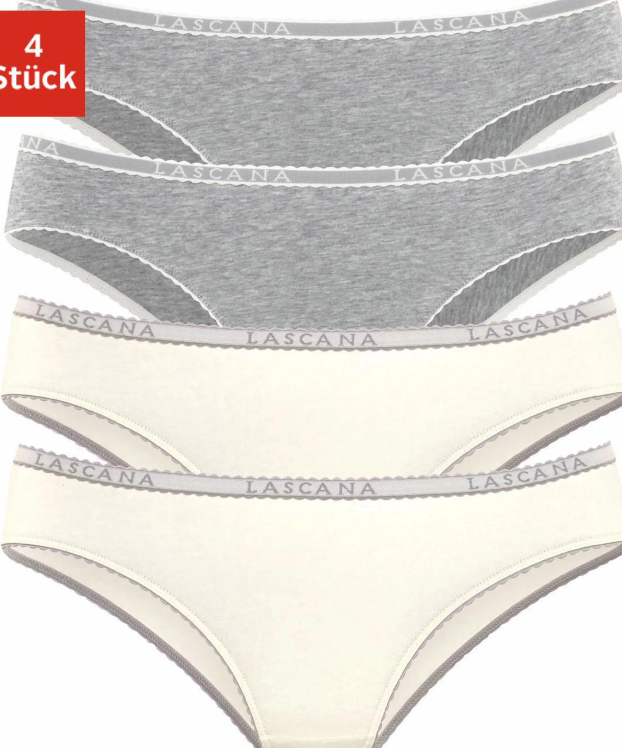 Unterhosen|LASCANA Slip grau-meliert,creme