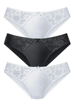 Unterhosen|petite fleur Slip 2xweiß+1xschwarz