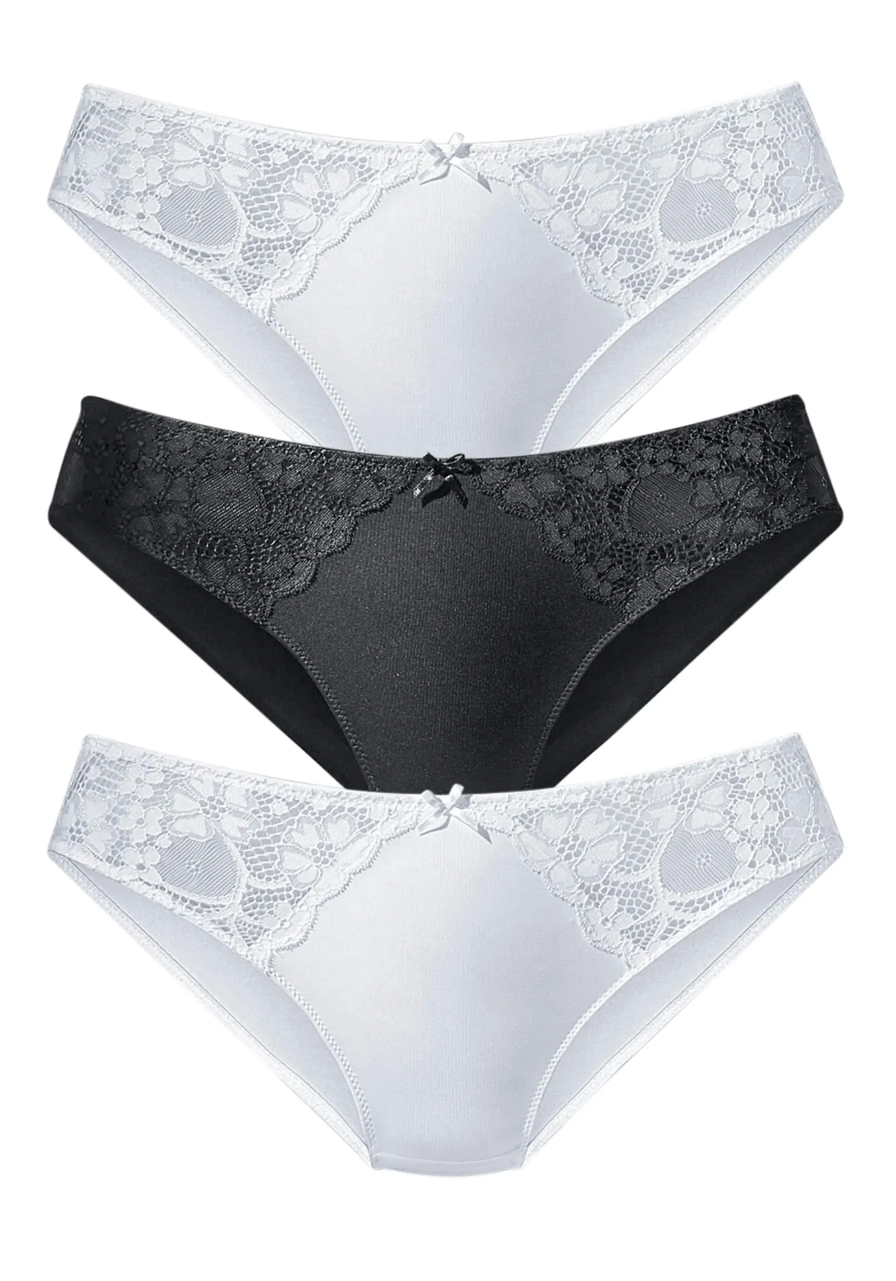Unterhosen|petite fleur Slip 2xweiß+1xschwarz