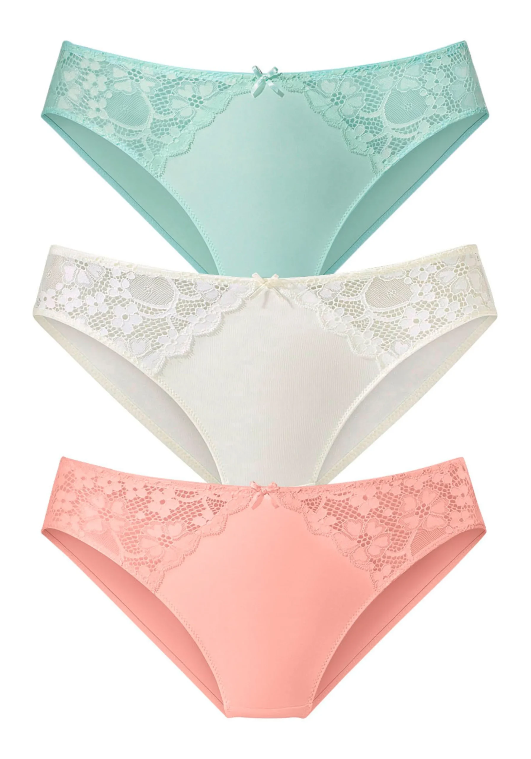 Unterhosen|petite fleur Slip pfirsich+mint+creme