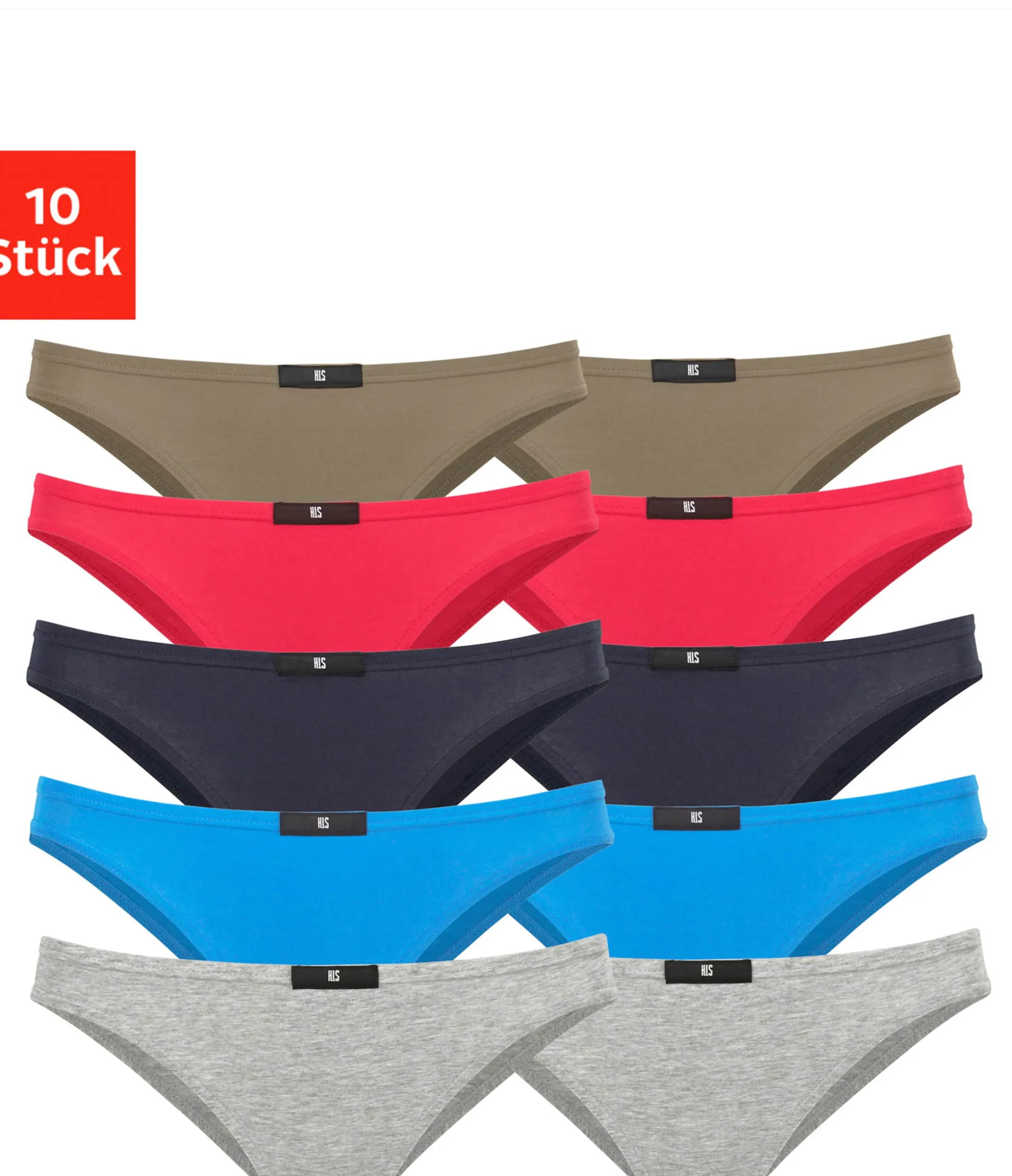 Unterhosen|H.I.S Slip rot-rot,marine,blau,khaki,grau-meliert