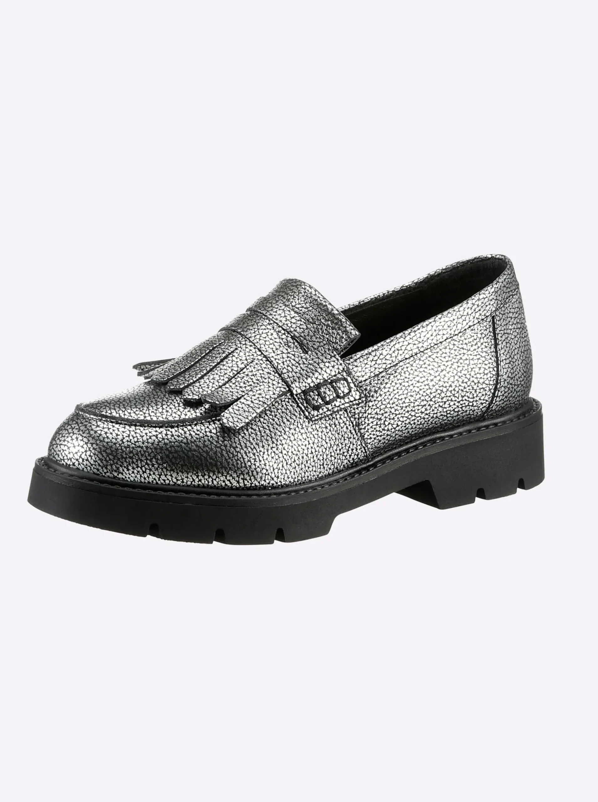 Mokassins & Slippers|heine Slipper silbergrau