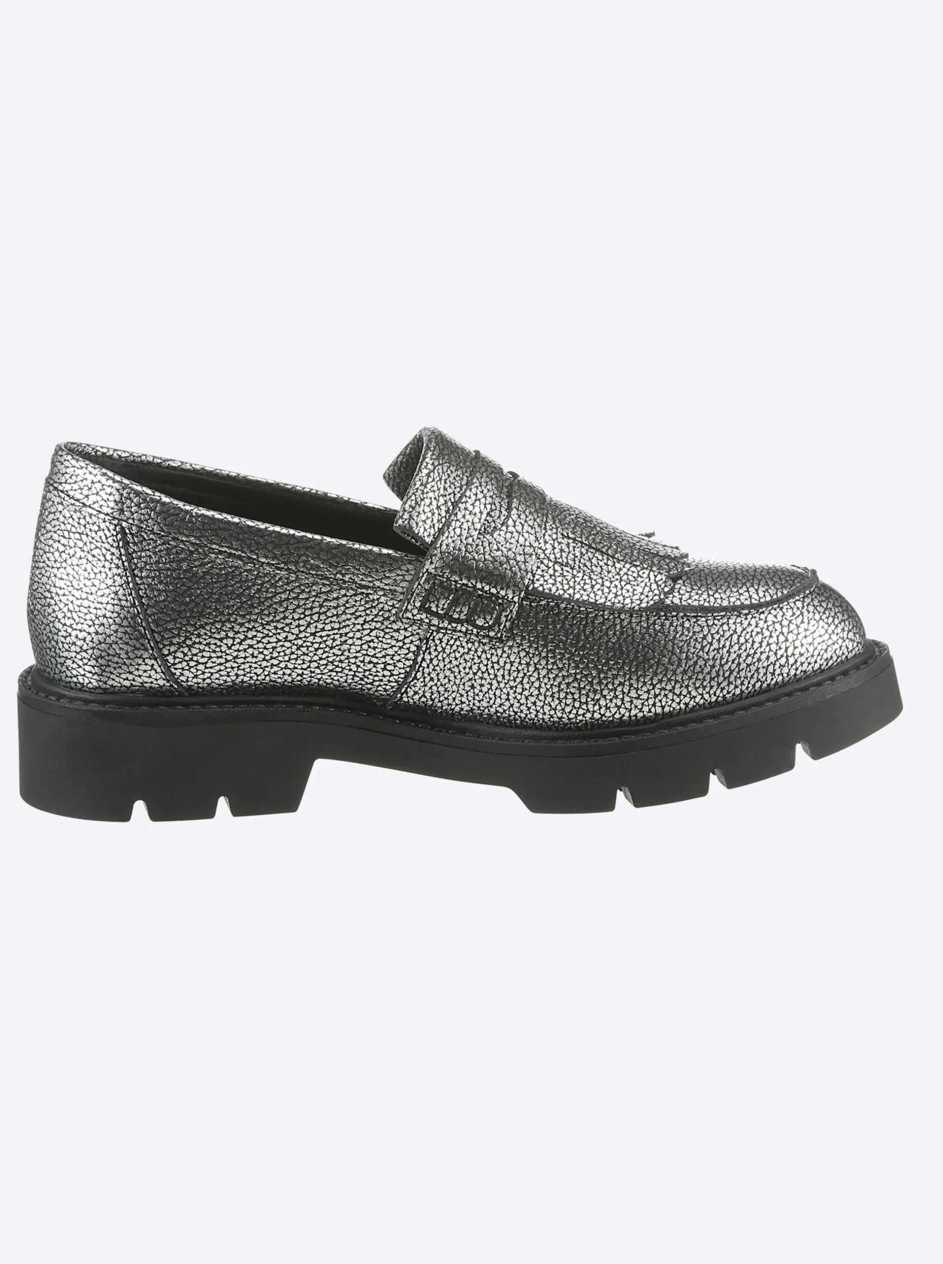 Mokassins & Slippers|heine Slipper silbergrau