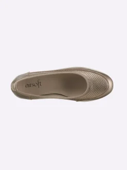 Mokassins & Slippers|airsoft comfort+ Slipper in Metallicfarben bronzefarben