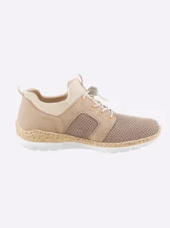 Sneakers & Schnürer|Mokassins & Slippers|Rieker Slipper mit elastischem Einsatz sesam