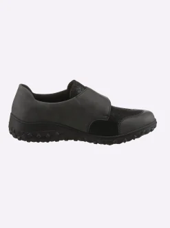 Mokassins & Slippers|Rieker Slipper mit Klettverschluss grau