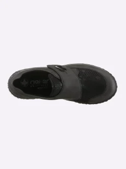 Mokassins & Slippers|Rieker Slipper mit Klettverschluss grau