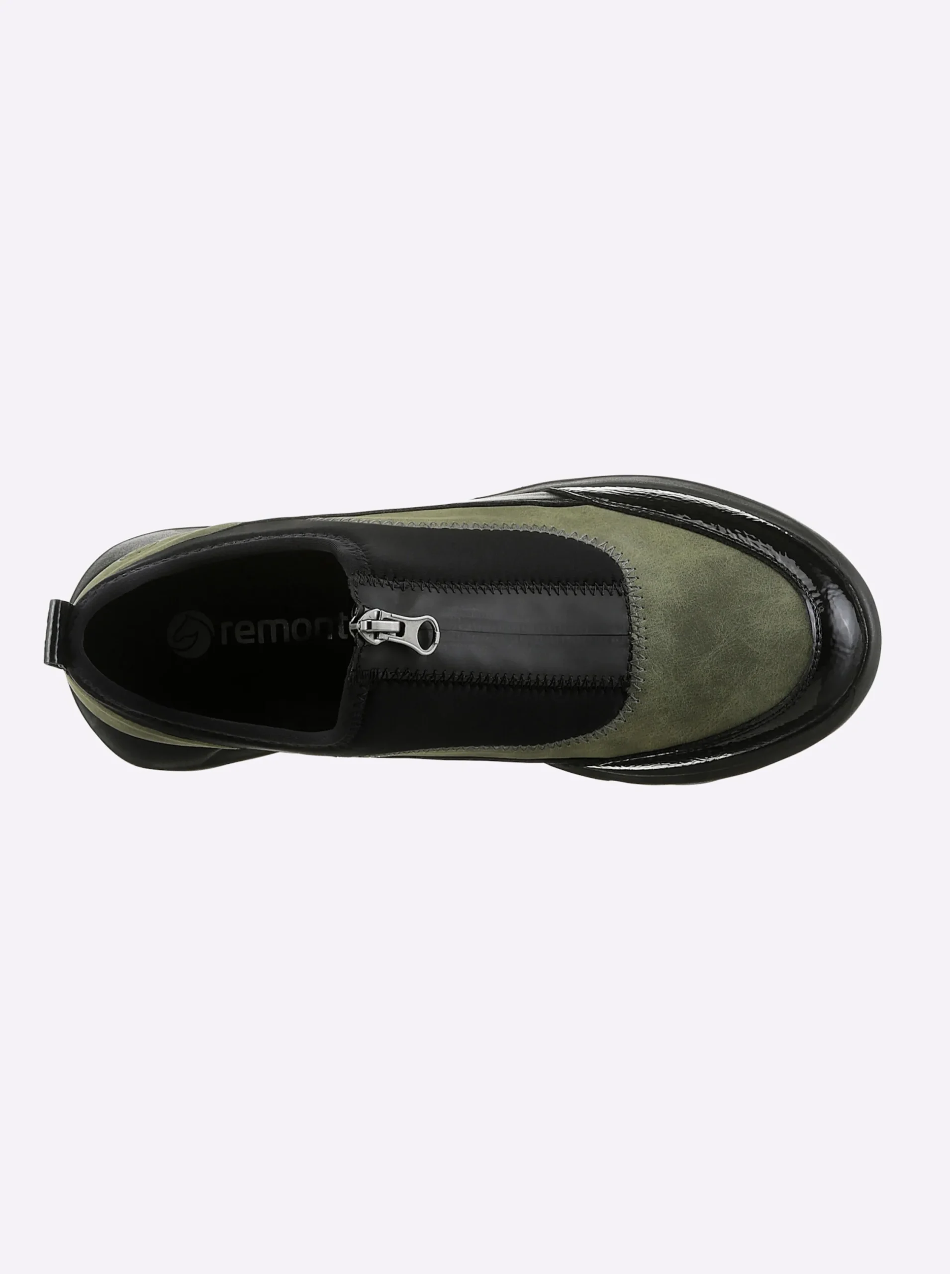 Mokassins & Slippers|Remonte Slipper mit Reißverschluss schwarz-schilf