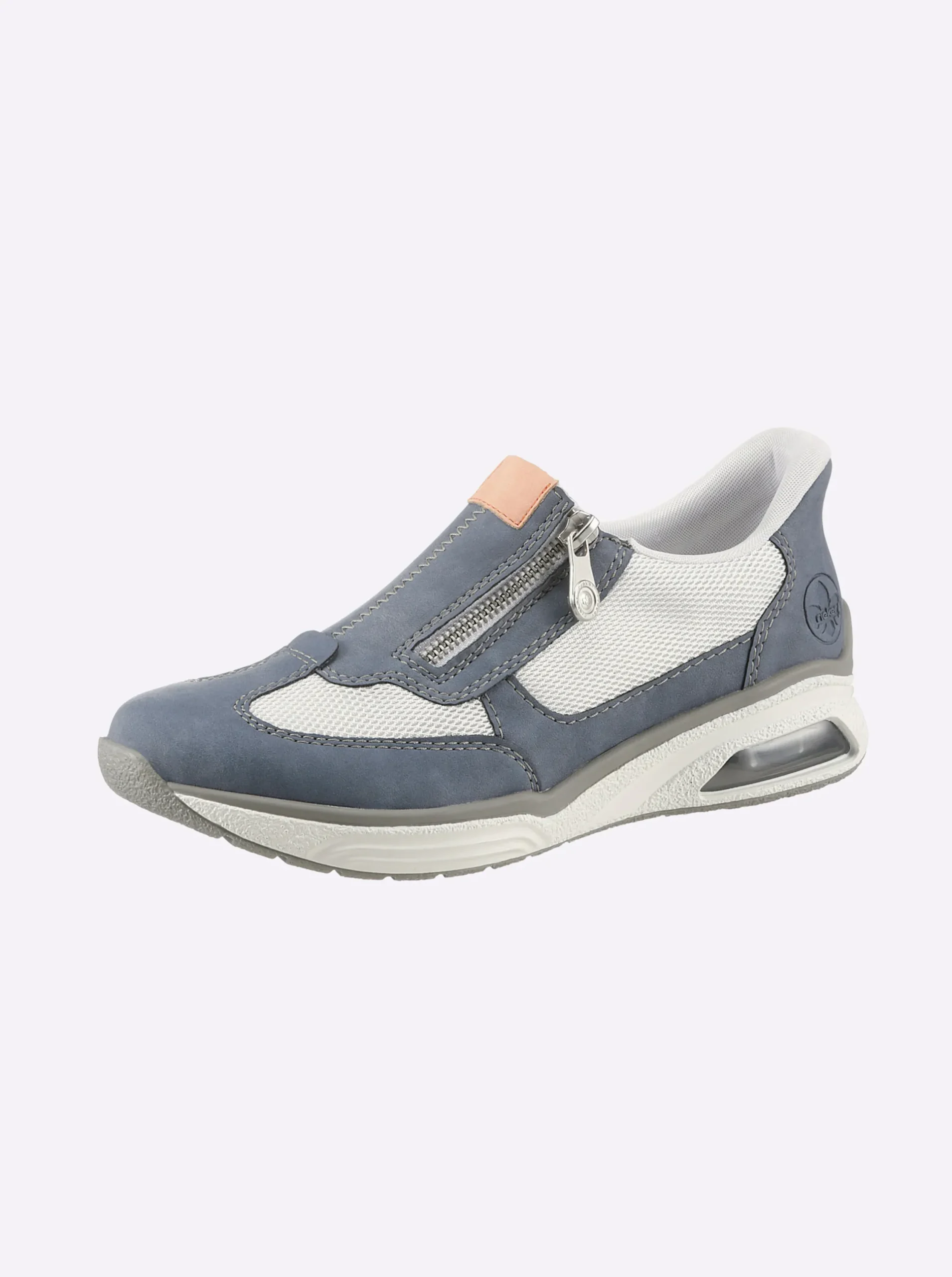 Sneakers & Schnürer|Rieker Slipper mit seitlichem Reißverschluss mittelblau
