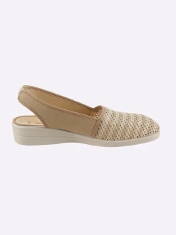 Mokassins & Slippers| Slipper mit Streifen-Muster vanille