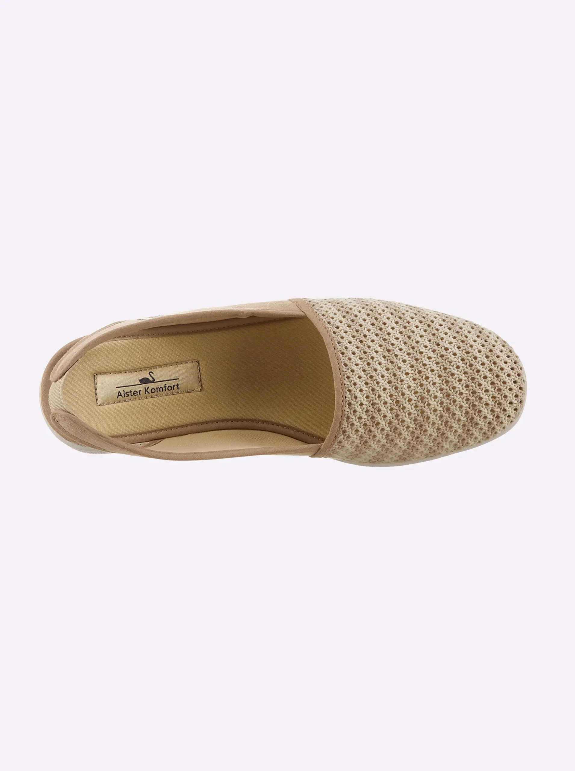 Mokassins & Slippers| Slipper mit Streifen-Muster vanille