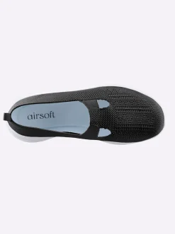 Sneakers & Schnürer|Mokassins & Slippers|airsoft modern+ Slipper mit Stretch-Einsatz schwarz