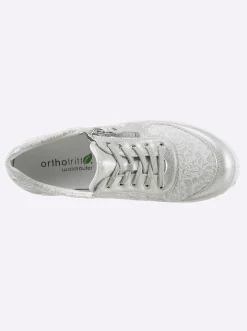 Sneakers & Schnürer|Waldläufer Sneaker für kräftige Füße silberfarben