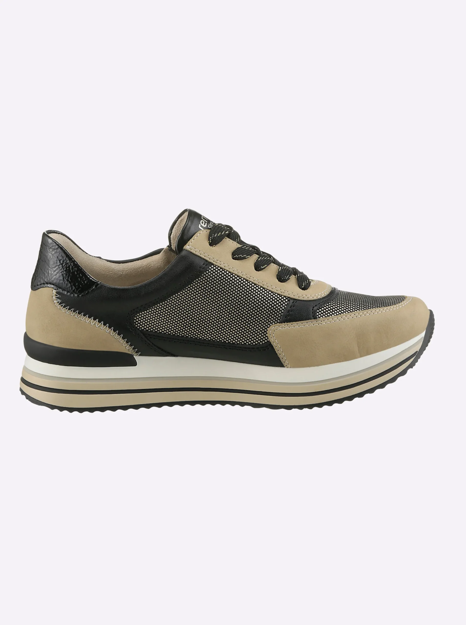 Sneakers & Schnürer|Remonte Sneaker in mehrfarbiger Optik beige-schwarz
