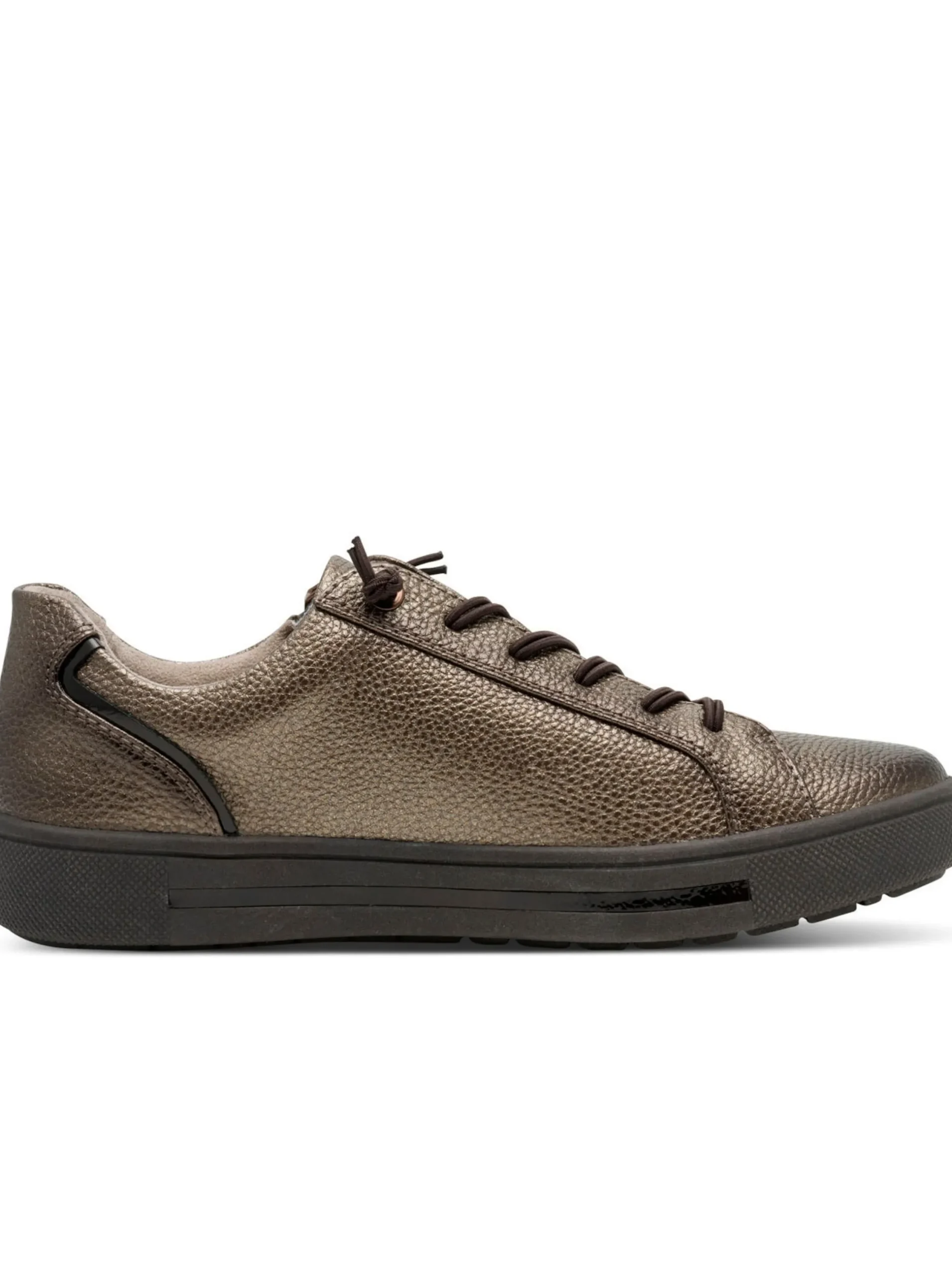 Sneakers & Schnürer|Jana Sneaker mit glänzenden Details bronzefarben