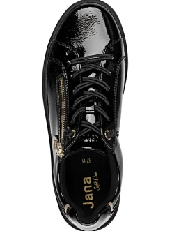 Sneakers & Schnürer|Jana Sneaker mit glänzenden Details schwarz