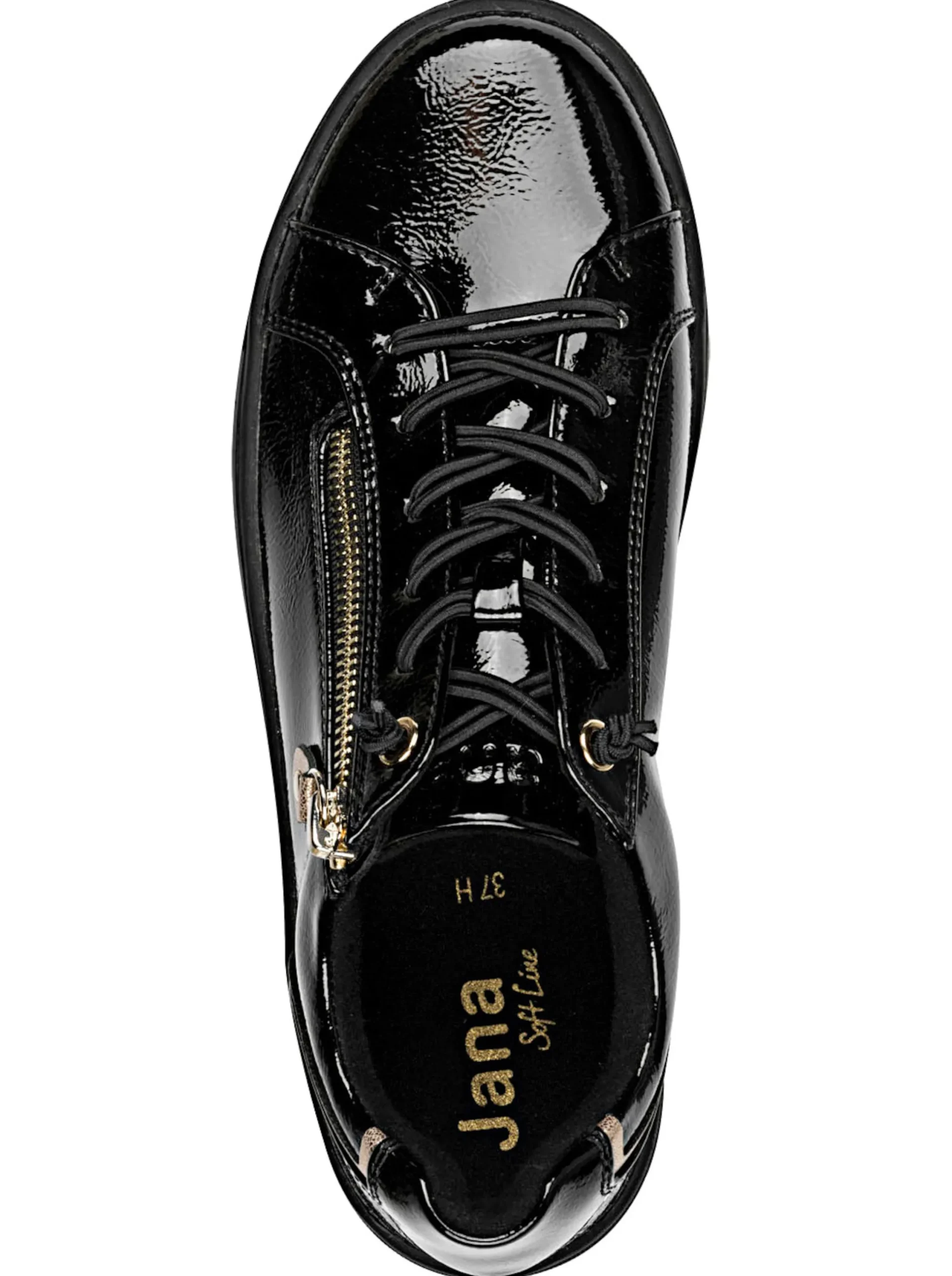 Sneakers & Schnürer|Jana Sneaker mit glänzenden Details schwarz