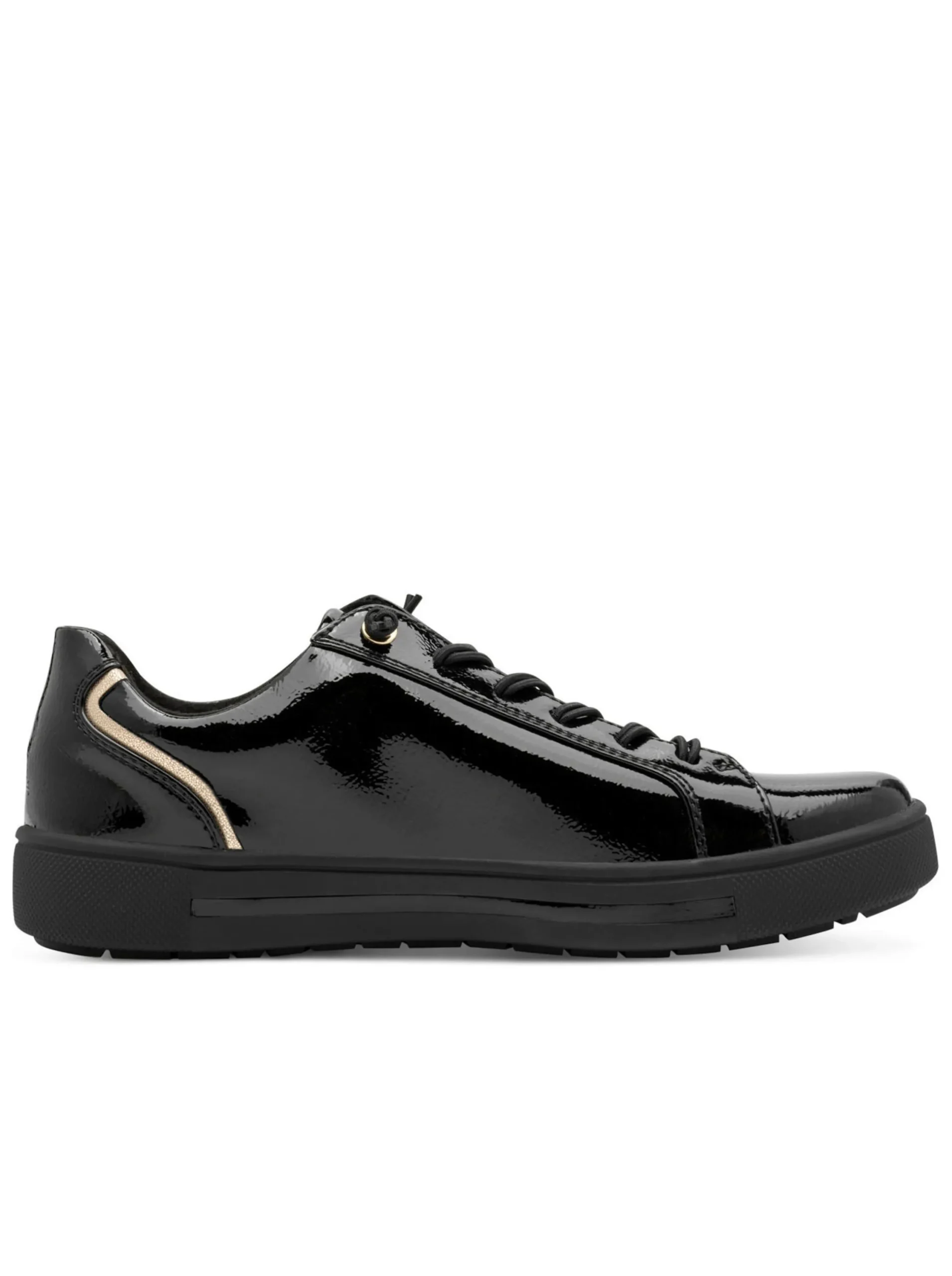 Sneakers & Schnürer|Jana Sneaker mit glänzenden Details schwarz