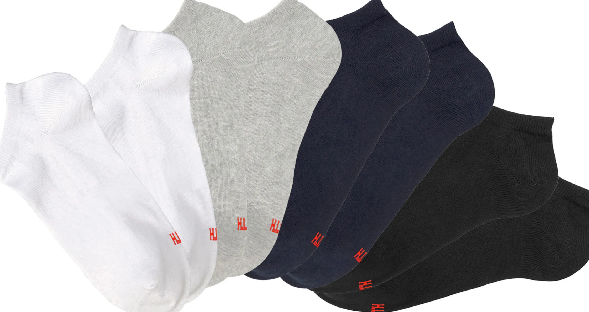 Strümpfe & Socken|H.I.S Sneakersocken 2xweiß,2xhellgrau-meliert,2xmarine,2xschwarz
