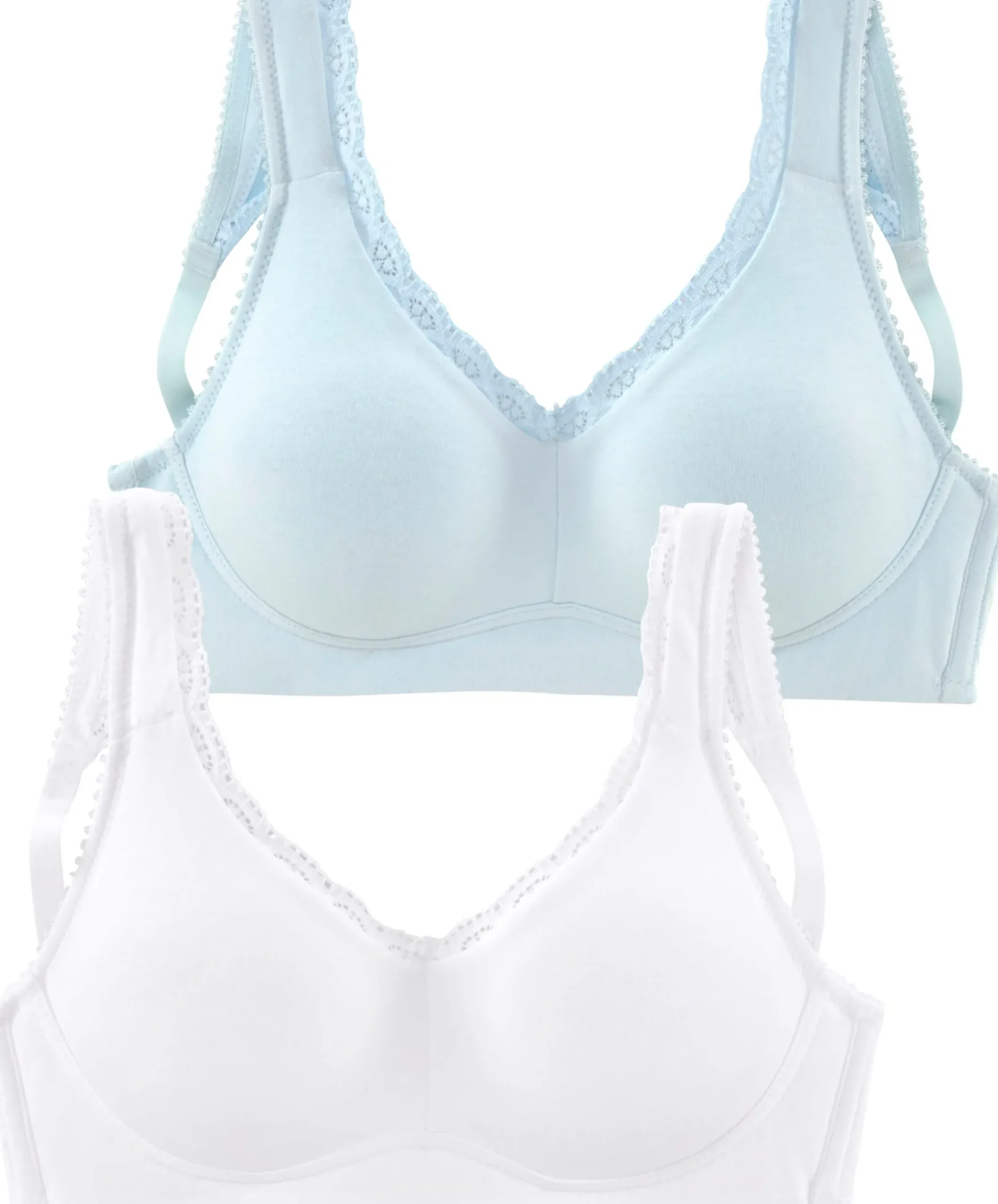 Bhs|petite fleur Soft-BH hellblau+weiß