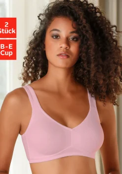 Bhs|petite fleur Soft-BH rosa+weiß