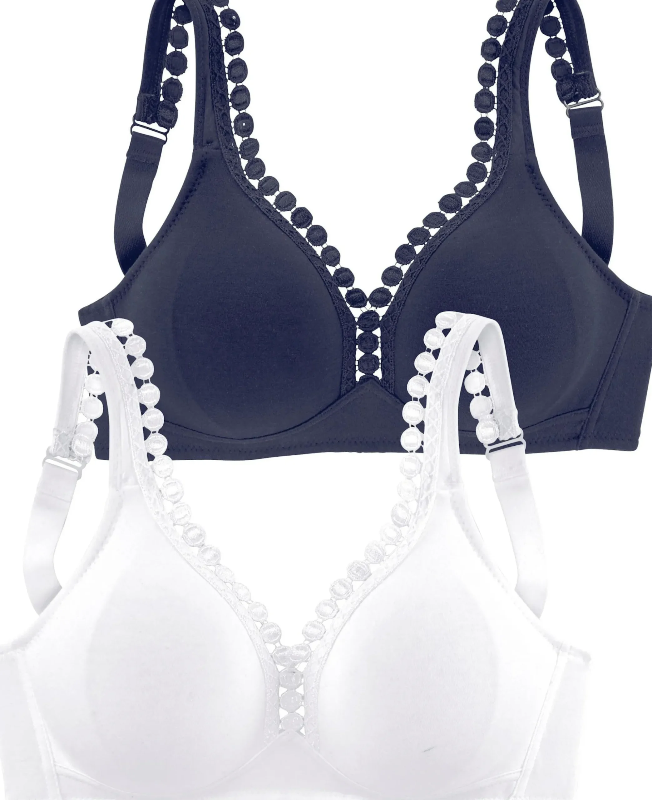 Bhs|petite fleur Soft-BH marine+weiß