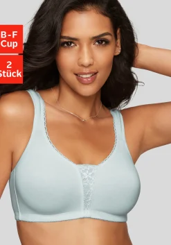 Bhs|petite fleur Soft-BH hellblau+weiß