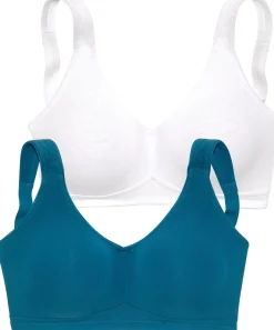 Bhs|petite fleur Soft-BH petrol+weiß