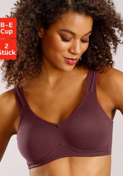 Bhs|petite fleur Soft-BH bordeaux+weiß