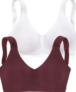 Bhs|petite fleur Soft-BH bordeaux+weiß