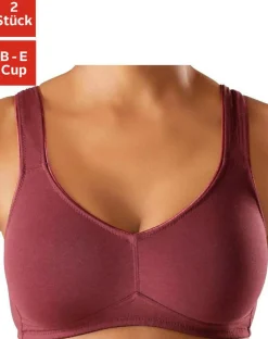 Bhs|petite fleur Soft-BH bordeaux+weiß