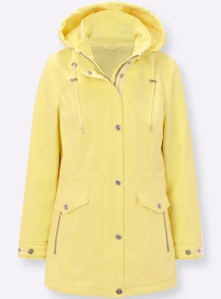 Jacken| Softshelljacke mit abnehmbarer Kapuze zitrone