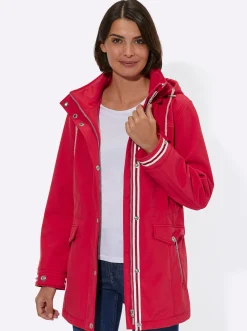 Jacken| Softshelljacke mit abnehmbarer Kapuze erdbeere