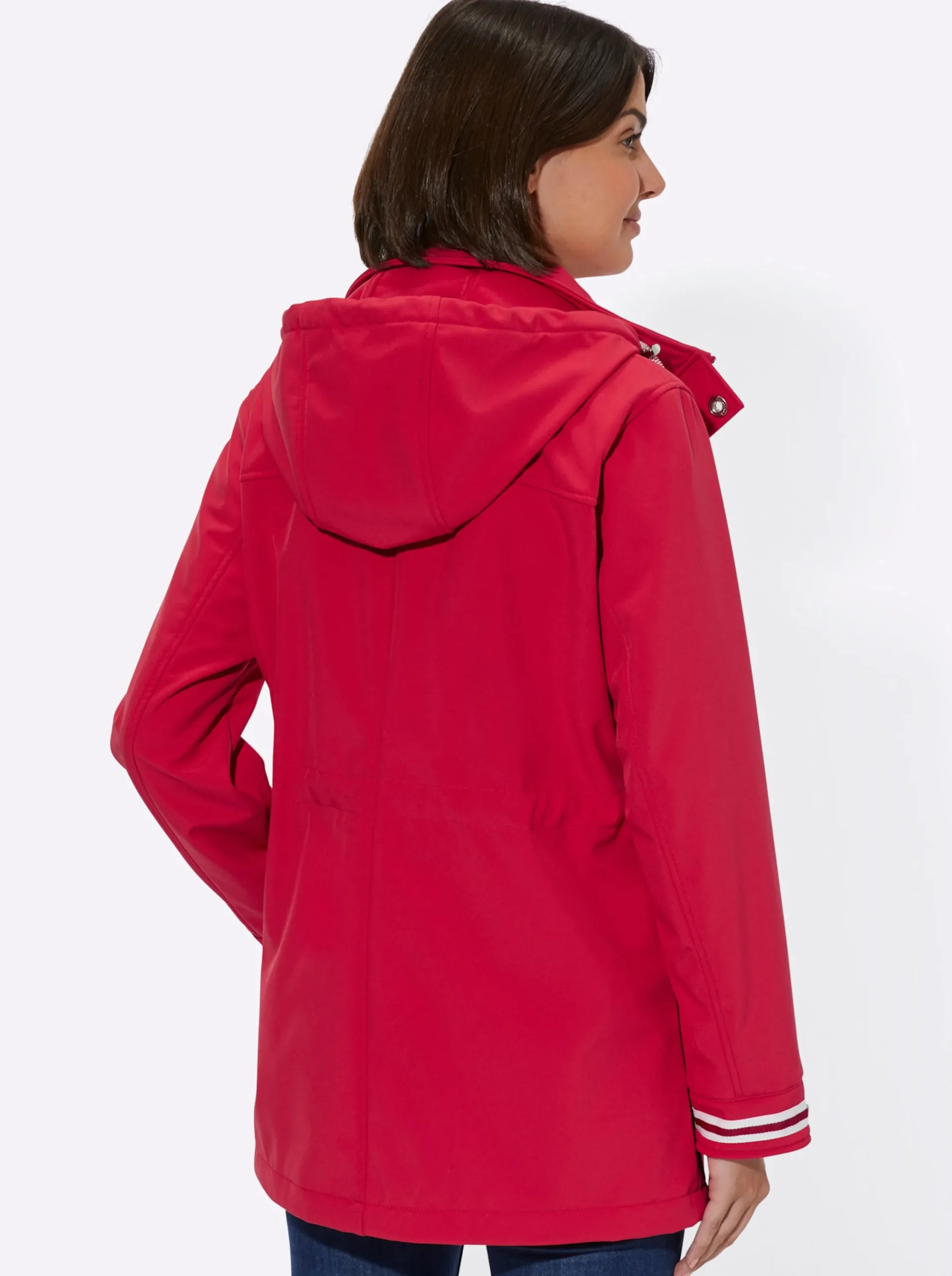 Jacken| Softshelljacke mit abnehmbarer Kapuze erdbeere