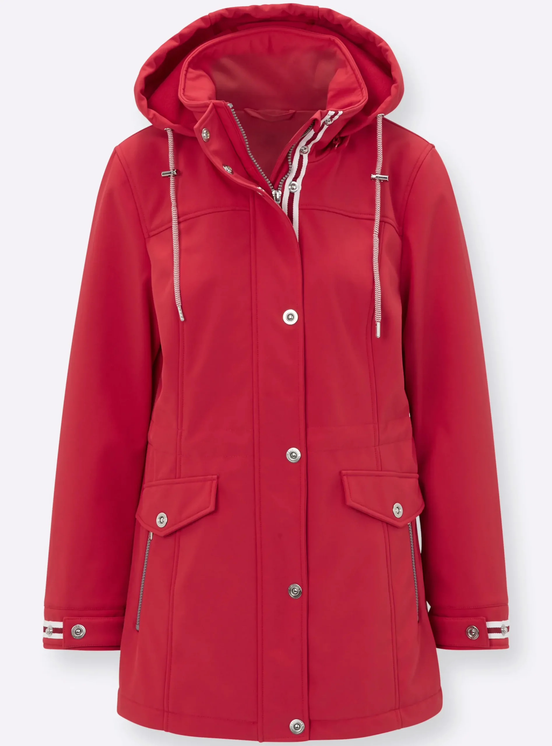 Jacken| Softshelljacke mit abnehmbarer Kapuze erdbeere