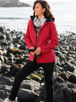Jacken| Softshelljacke mit Fleece gefüttert rot