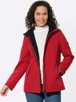 Jacken| Softshelljacke mit Fleece gefüttert rot