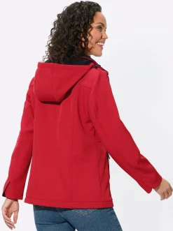 Jacken| Softshelljacke mit Fleece gefüttert rot